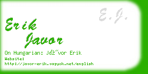erik javor business card